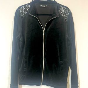Onque Black casual studded Zip Up size XL